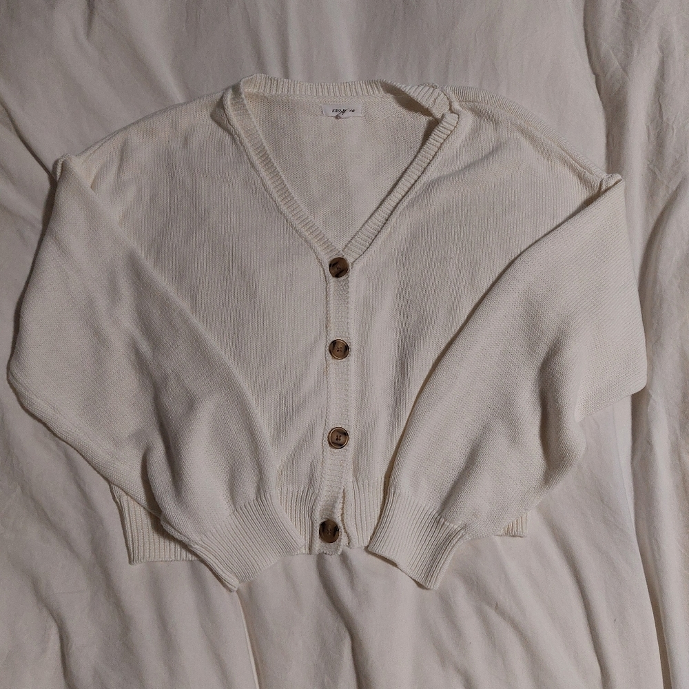 White Knit Granny Sweater